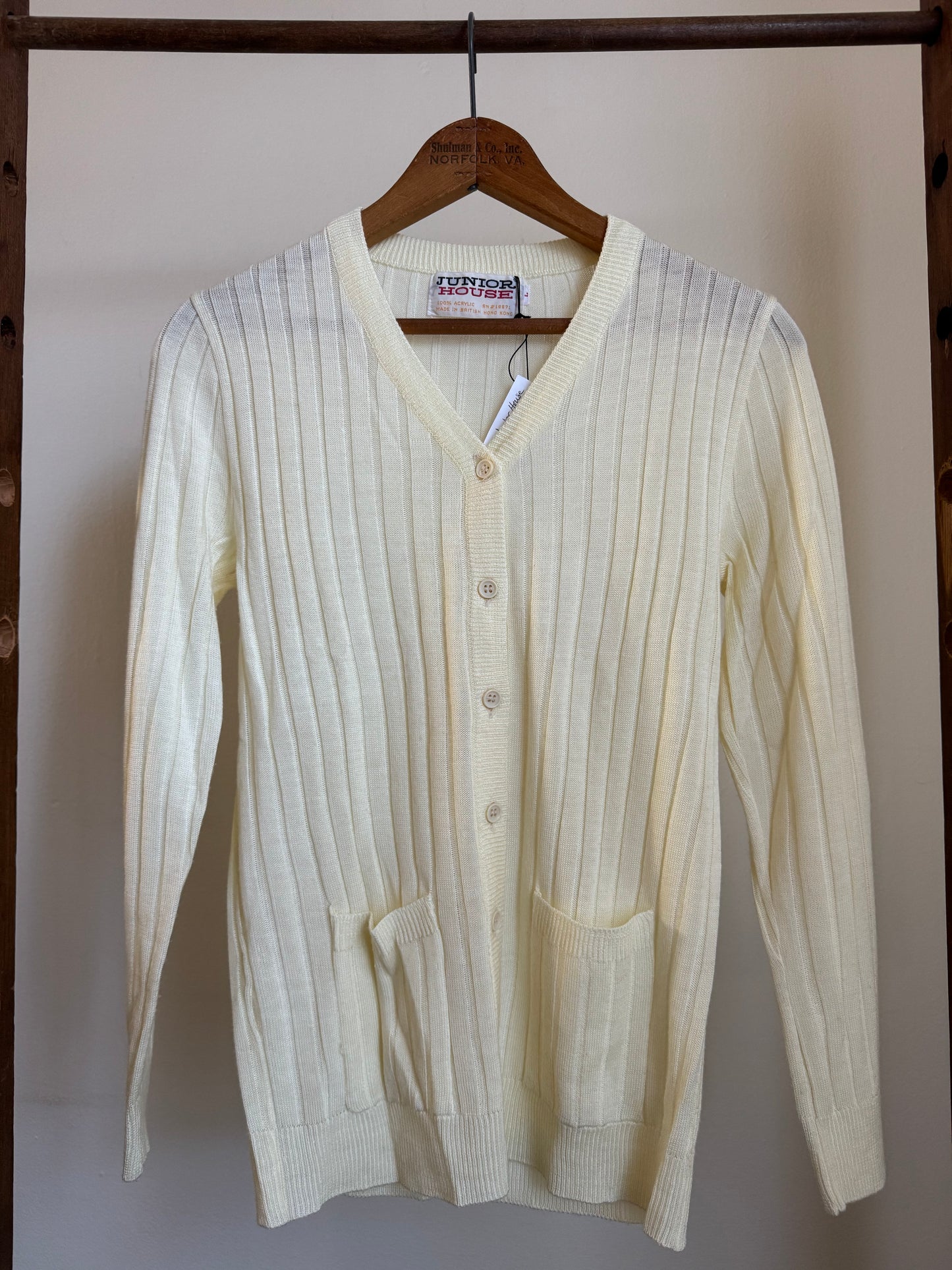 Vintage Junior House Cardigan in Pale Butter