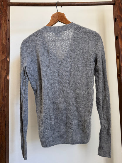 White & Warren Cashmere Sweater in Grey