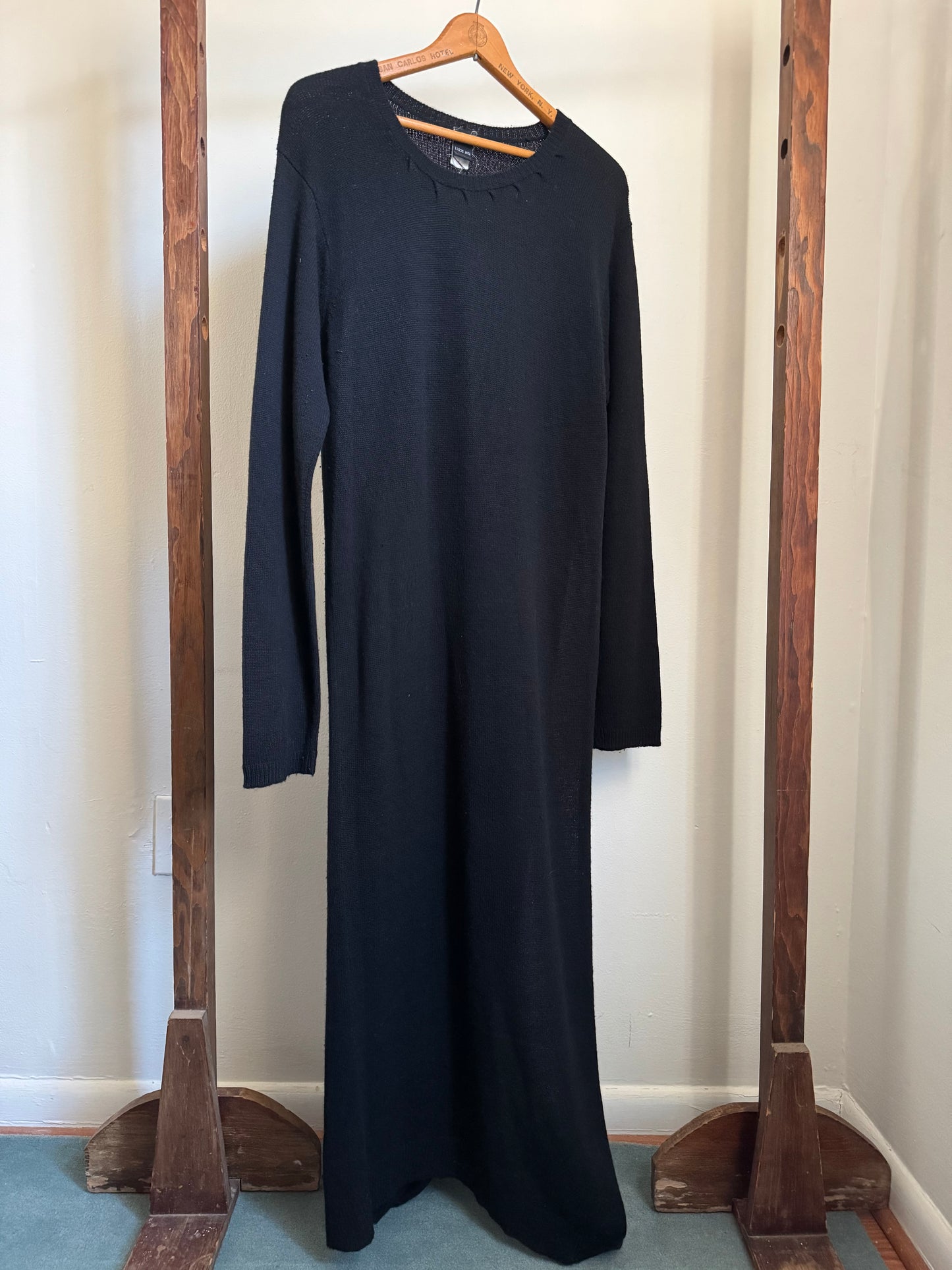 Reclaimed Tom Scott Full Length Cashmere Sweater in Black