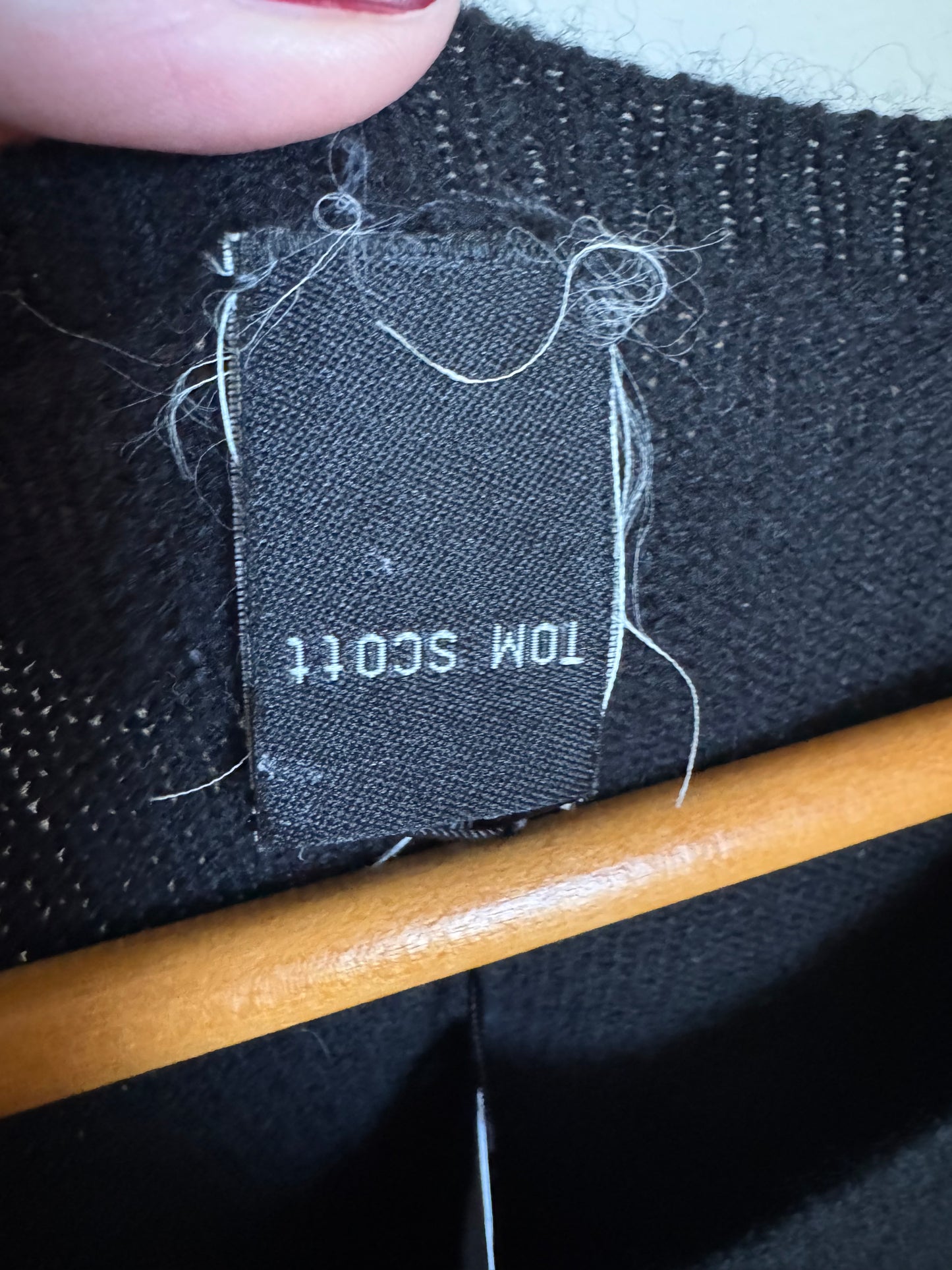 Reclaimed Tom Scott Full Length Cashmere Sweater in Black