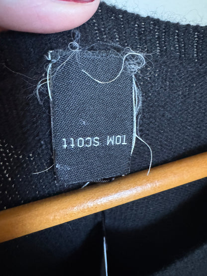 Reclaimed Tom Scott Full Length Cashmere Sweater in Black