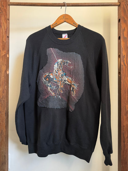 Hand Painted Sweatshirt in Black