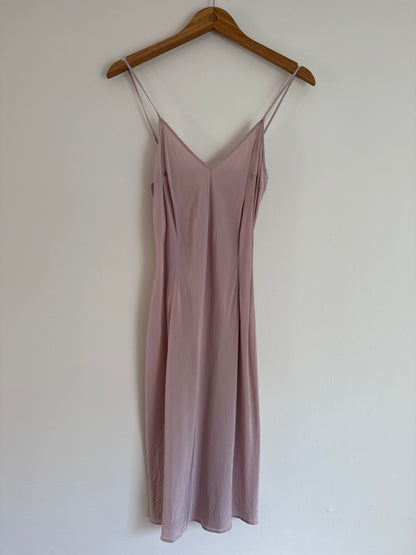 Silk Slip Dress in Mauve Pink