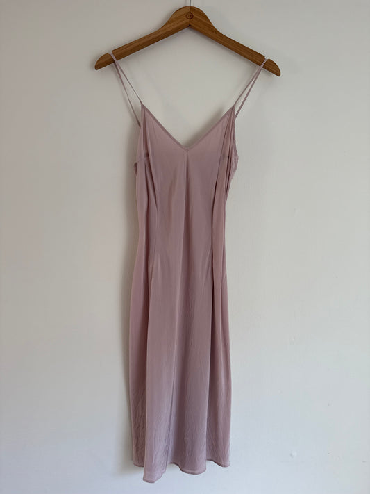 Silk Slip Dress in Mauve Pink