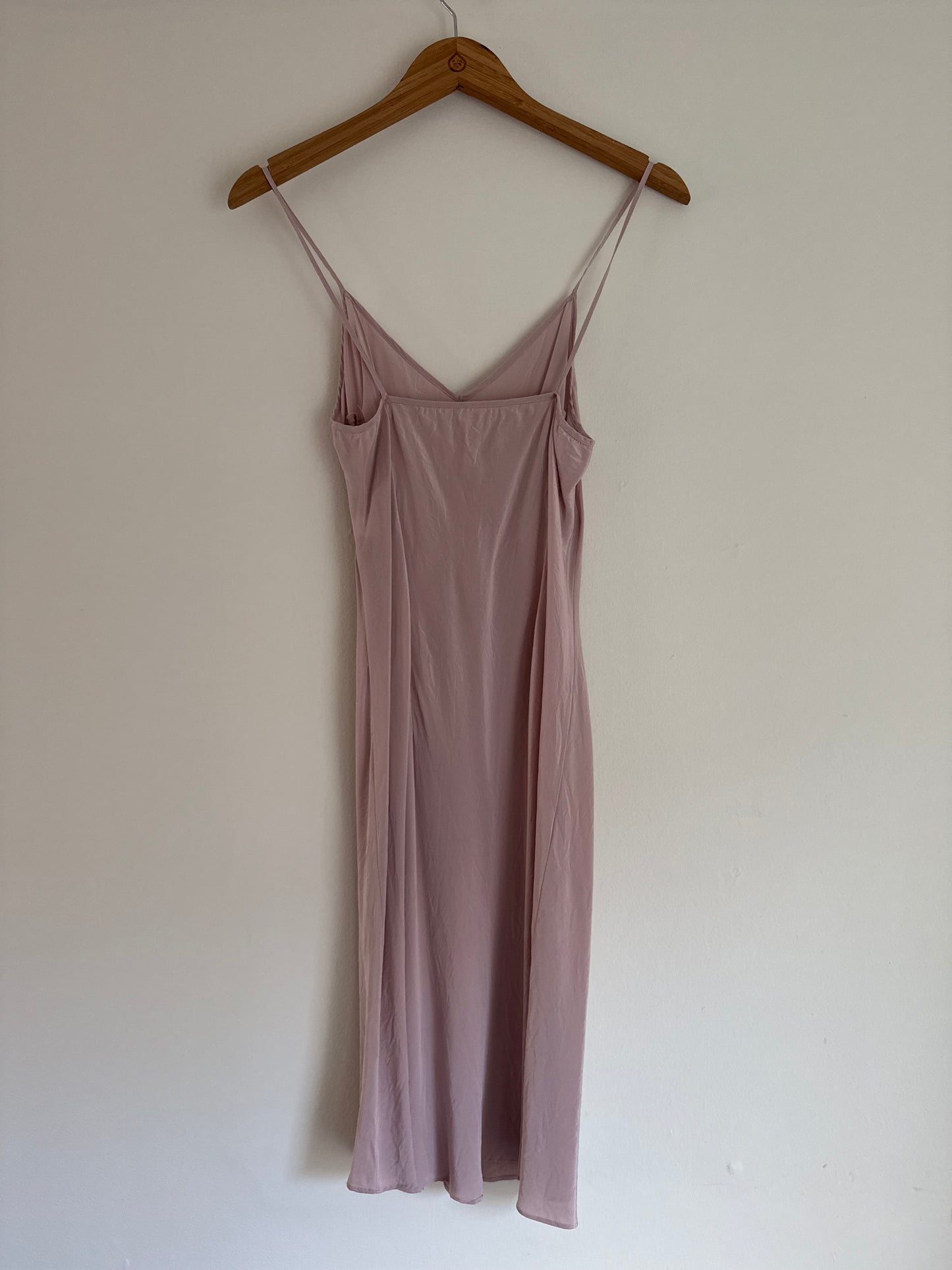 Silk Slip Dress in Mauve Pink