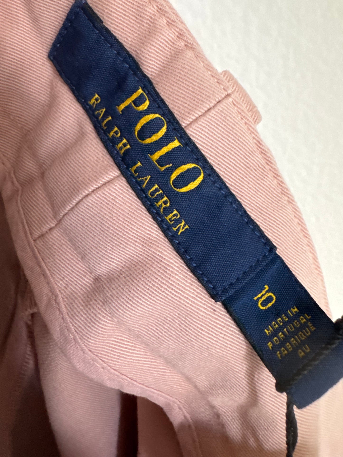 Polo Cotton Pleated Tapered Pants in Dusty Pink