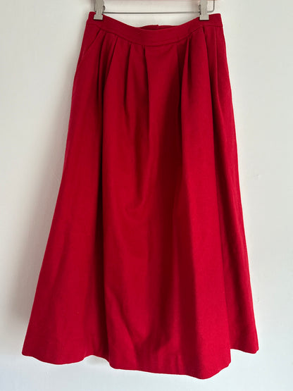 Villager Wool Skirt in Red