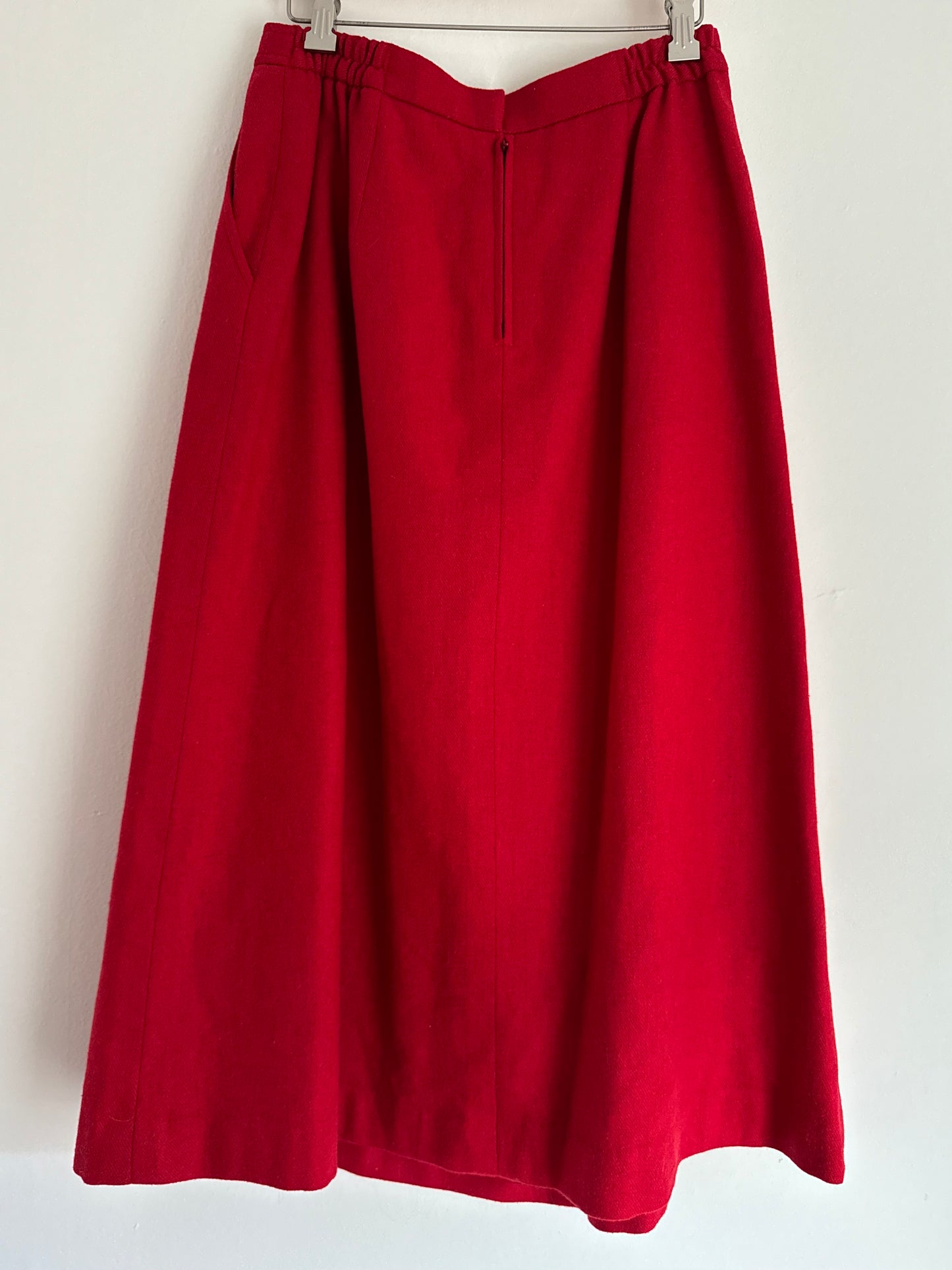 Villager Wool Skirt in Red