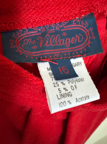 Villager Wool Skirt in Red