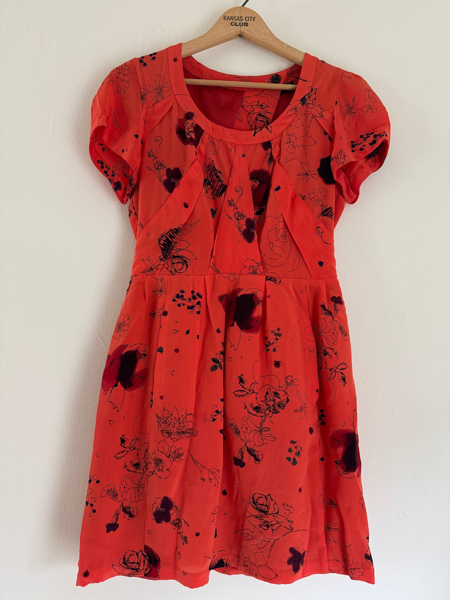 Twinkle by Welan Silk Mini Dress in Orange