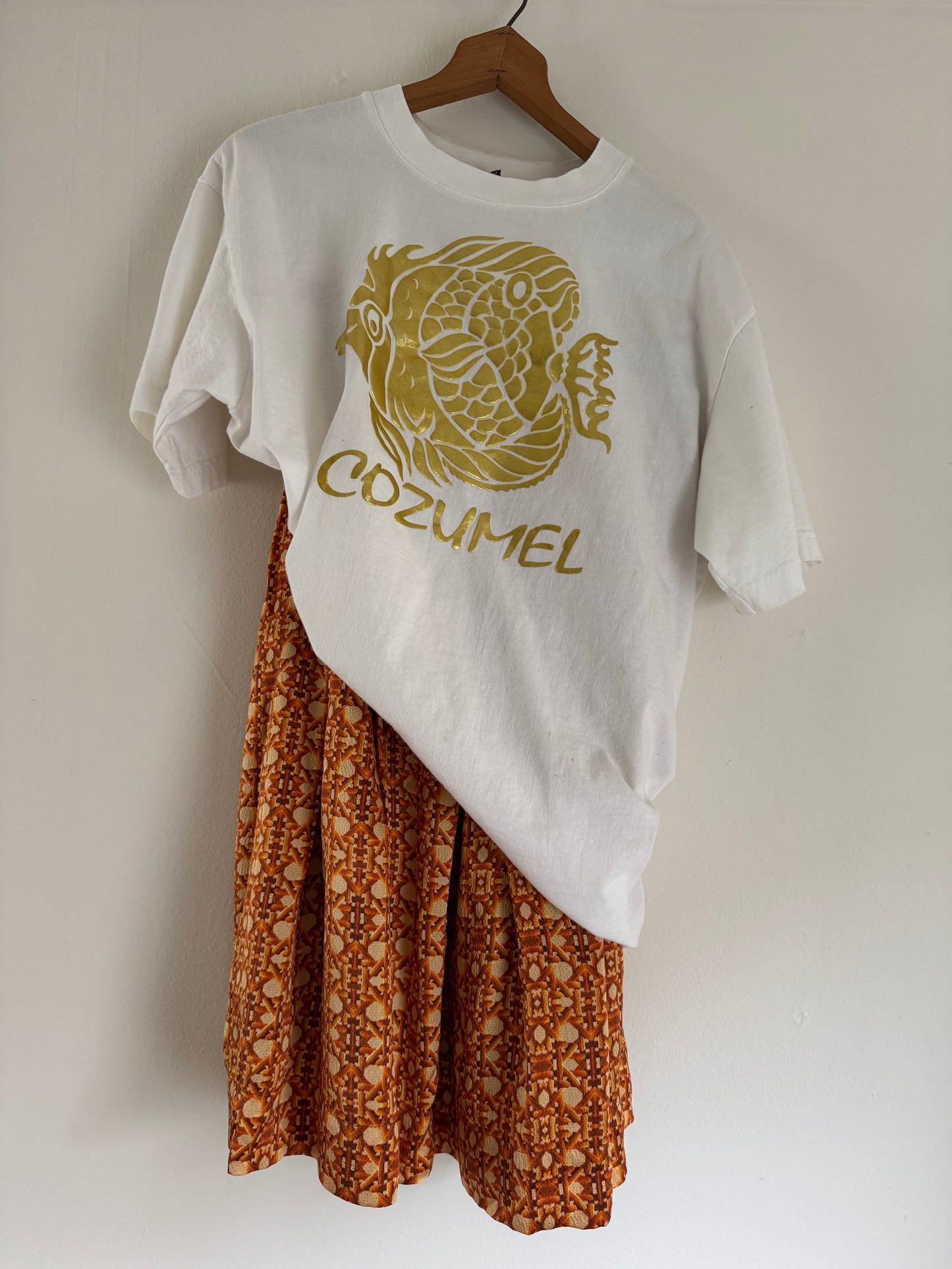Cozumel Gold and White Tee