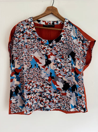 Twinkle by Wenlan Silk Top in Rust
