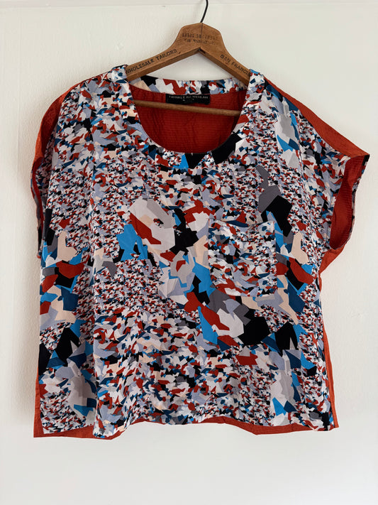 Twinkle by Wenlan Silk Top in Rust
