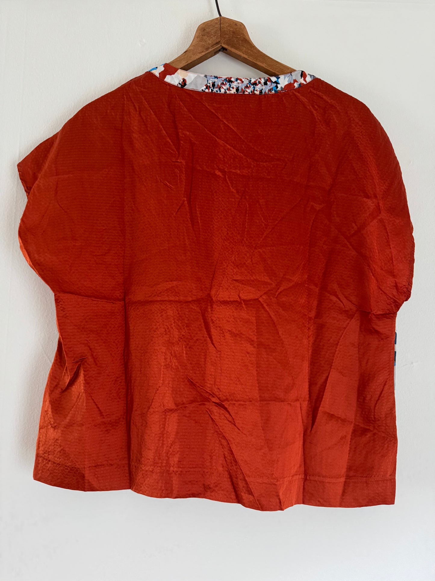 Twinkle by Wenlan Silk Top in Rust