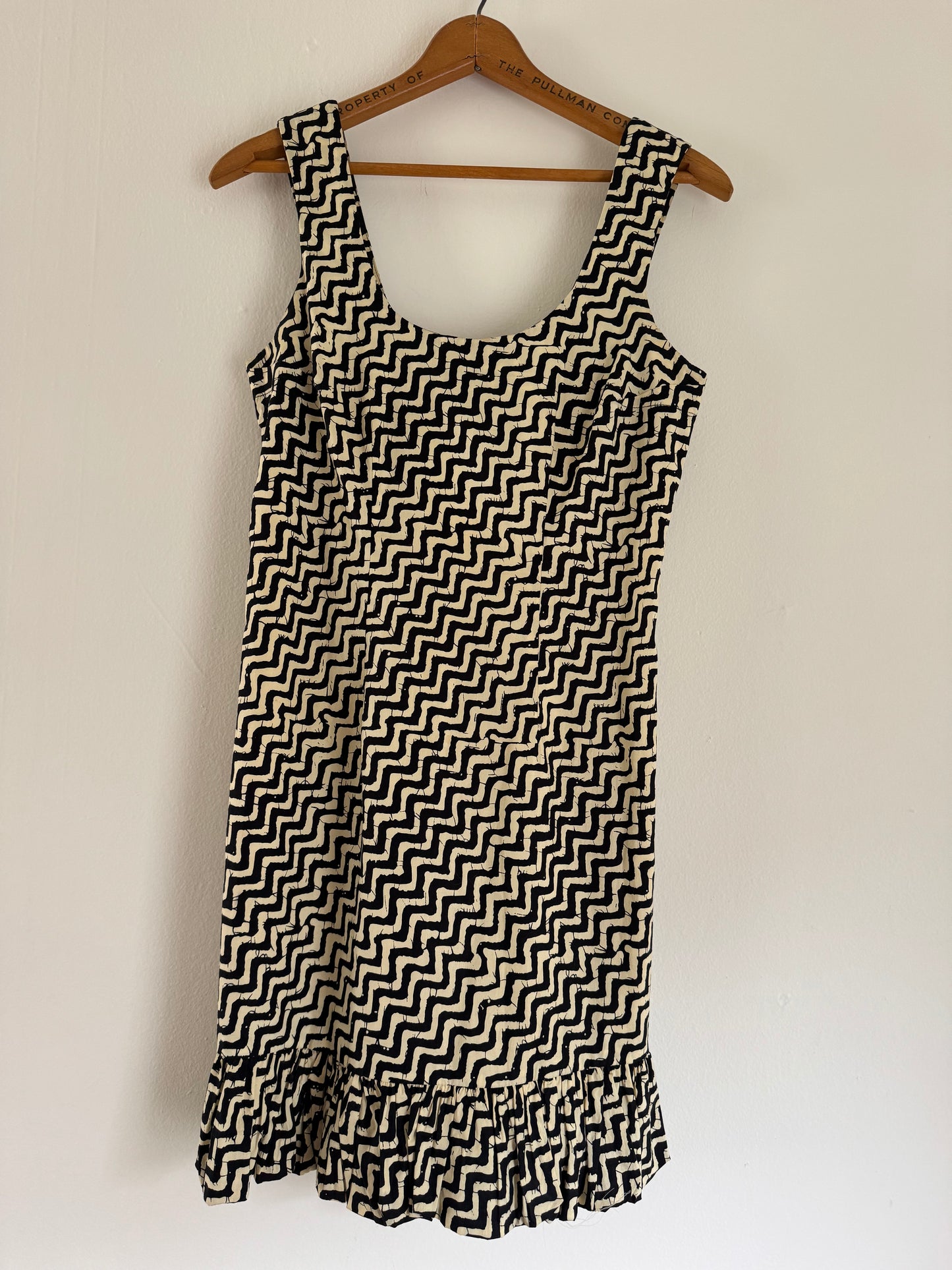 Plenty by Tracy Reese Block Print Cotton Dress in Black/Tan