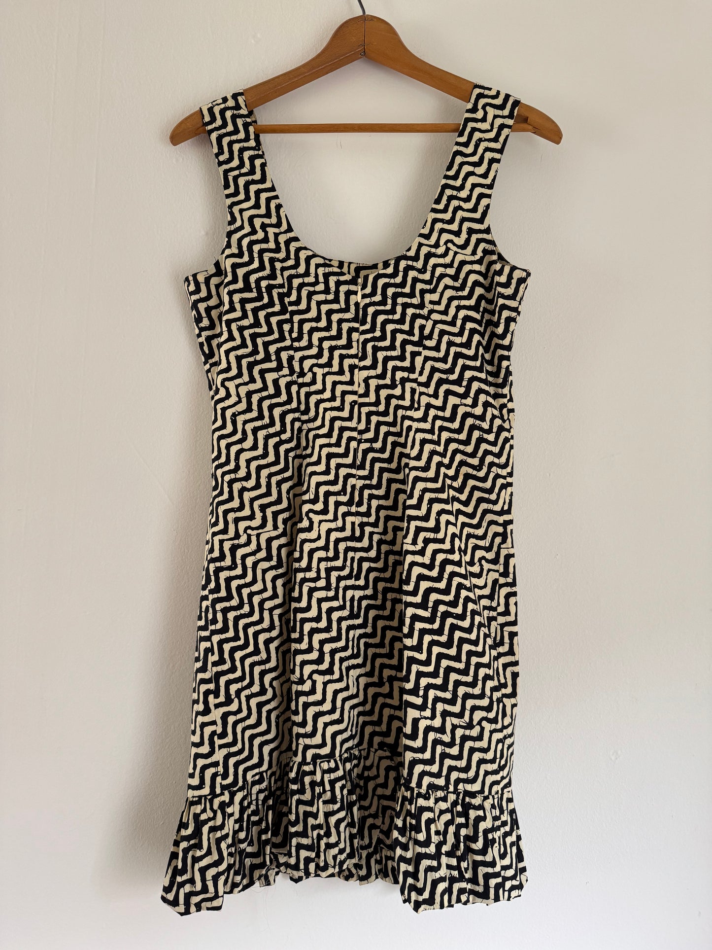 Plenty by Tracy Reese Block Print Cotton Dress in Black/Tan