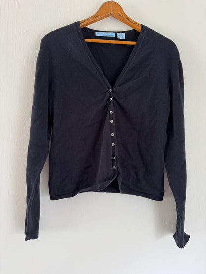 Autumn Cashmere Cotton Cardigan in Black