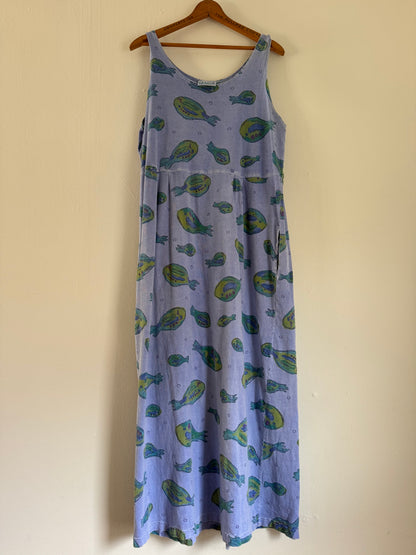 Fresh Produce Cotton Fish Dress in Blue