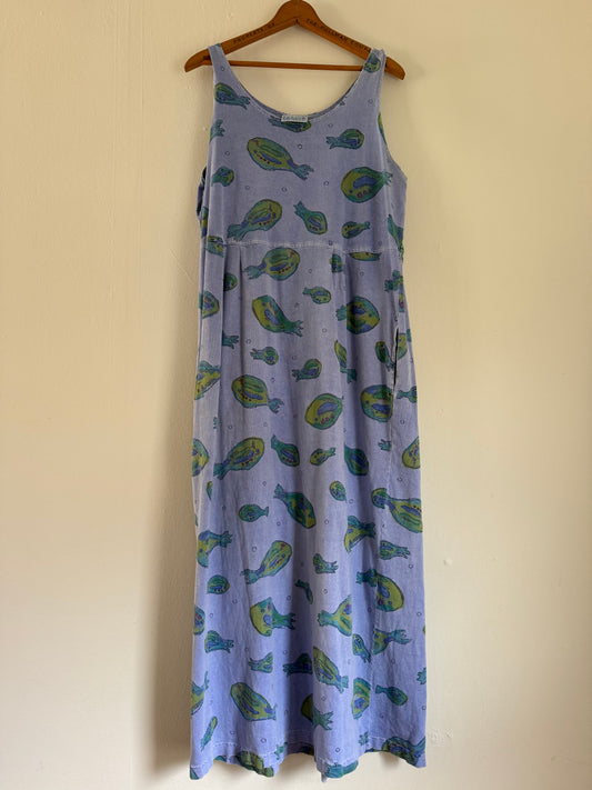 Fresh Produce Cotton Fish Dress in Blue