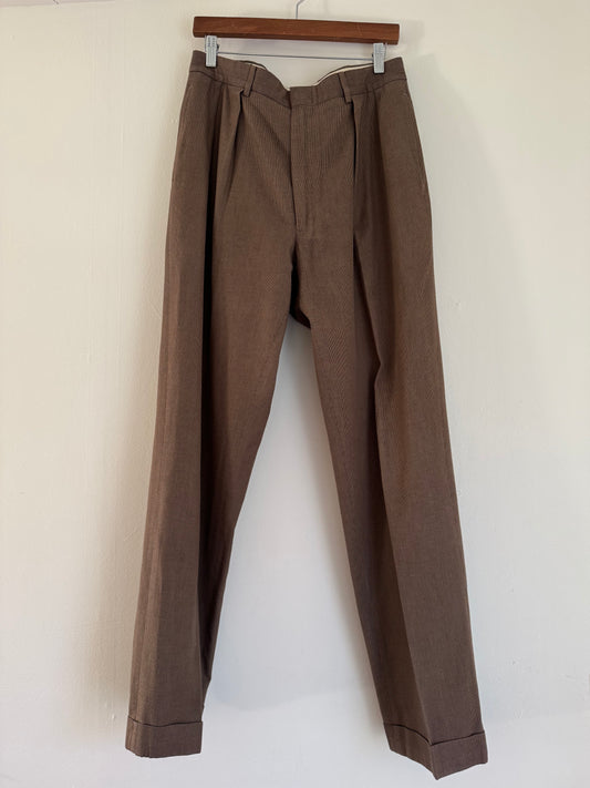 Reclaimed Polo Trousers in Tan/Black Plaid