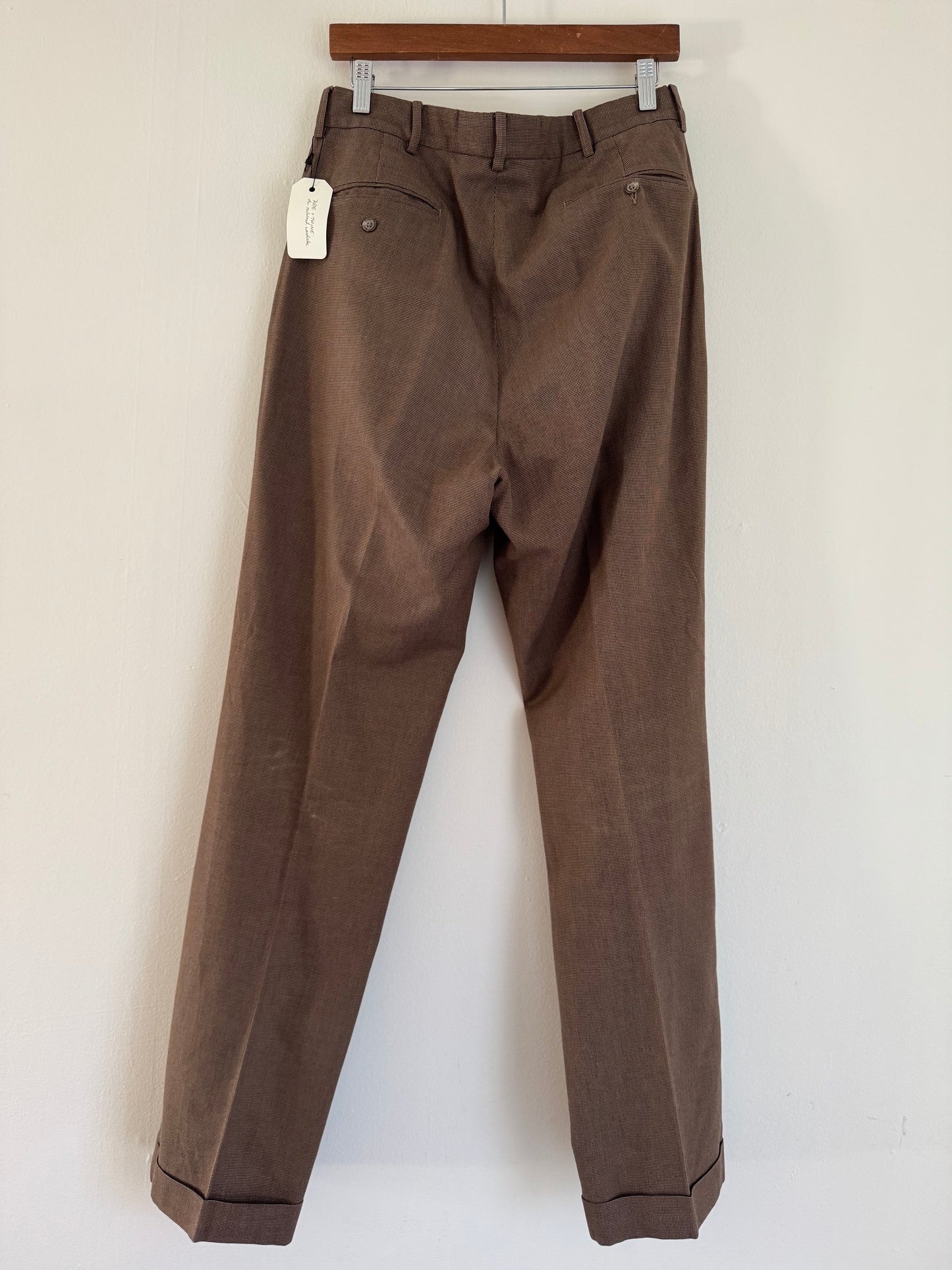 Reclaimed Polo Trousers in Tan/Black Plaid