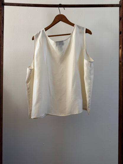 Reclaimed Silk Lore Silk Tank in Ivory