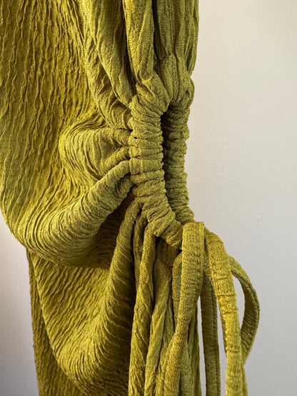 Reclaimed Slinky Ribbed Mini Dress in Avocado