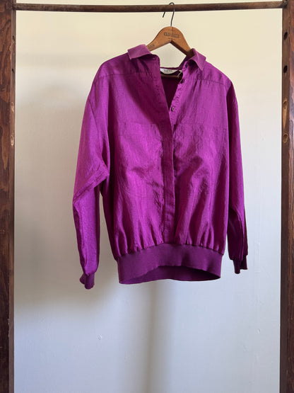 Vintage Pullover Windbreaker Top in Purple