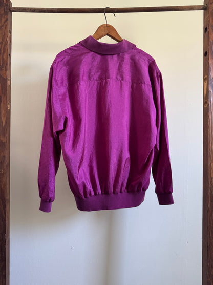 Vintage Pullover Windbreaker Top in Purple