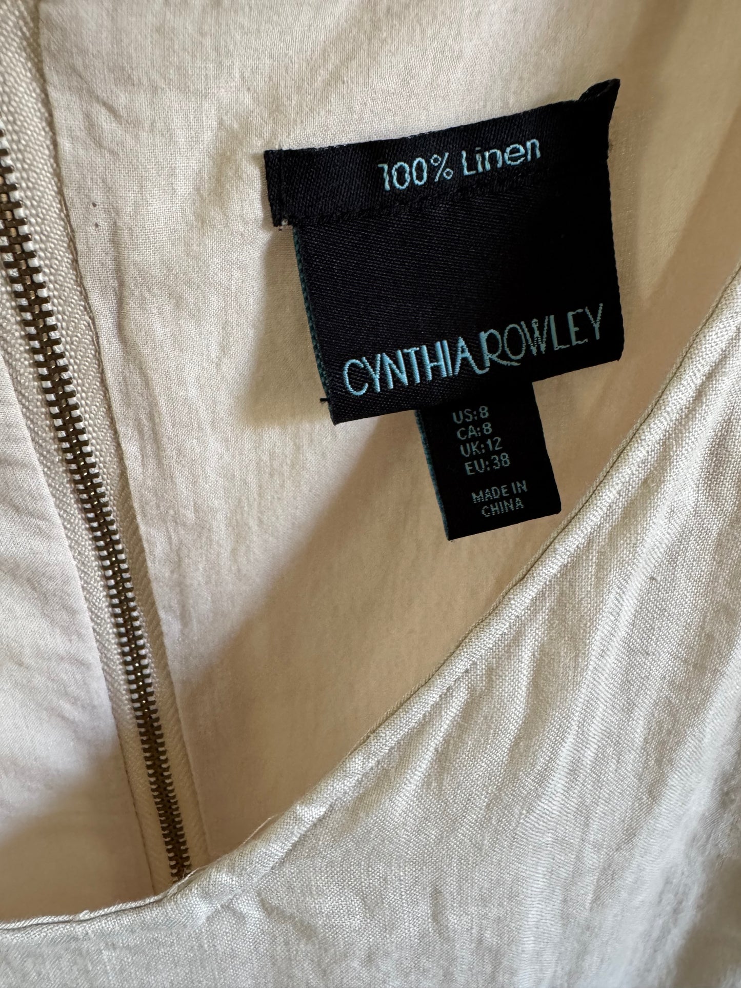 Reclaimed Cynthia Rowley Linen Shift Dress in Sand