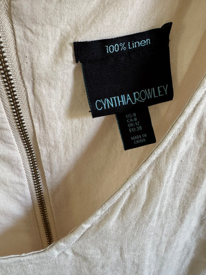 Reclaimed Cynthia Rowley Linen Shift Dress in Sand