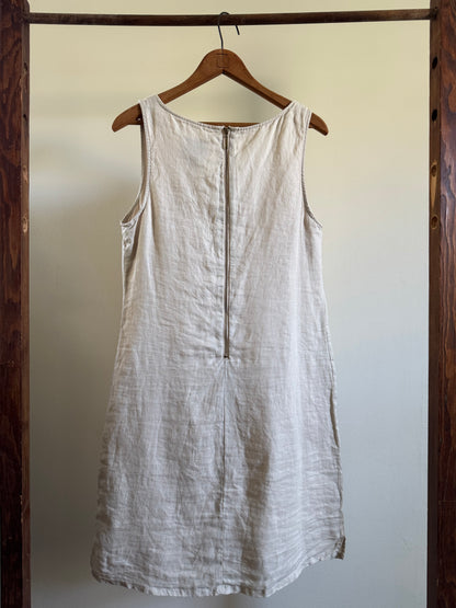Reclaimed Cynthia Rowley Linen Shift Dress in Sand