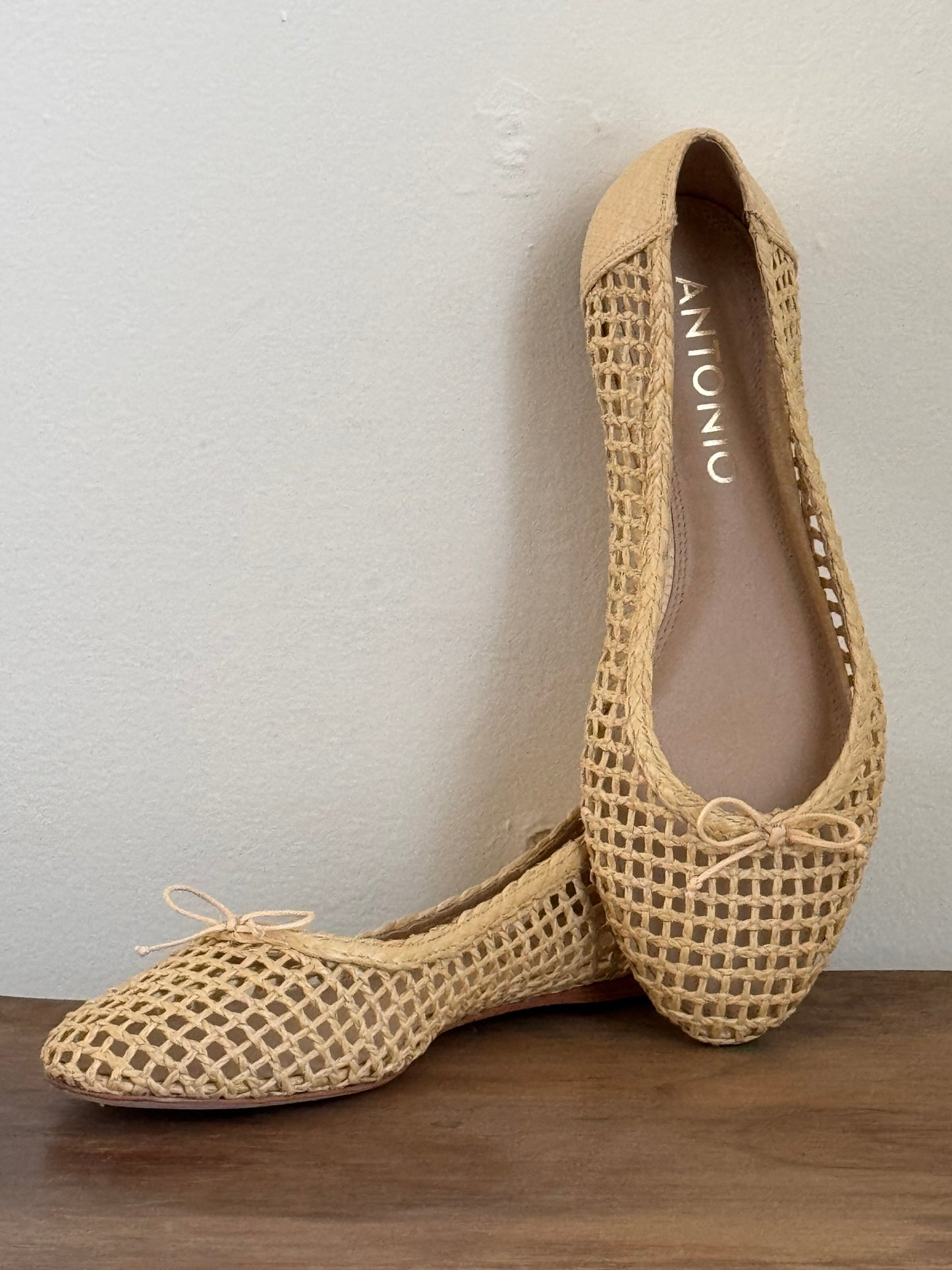Reclaimed Antonio Straw Ballet Flats