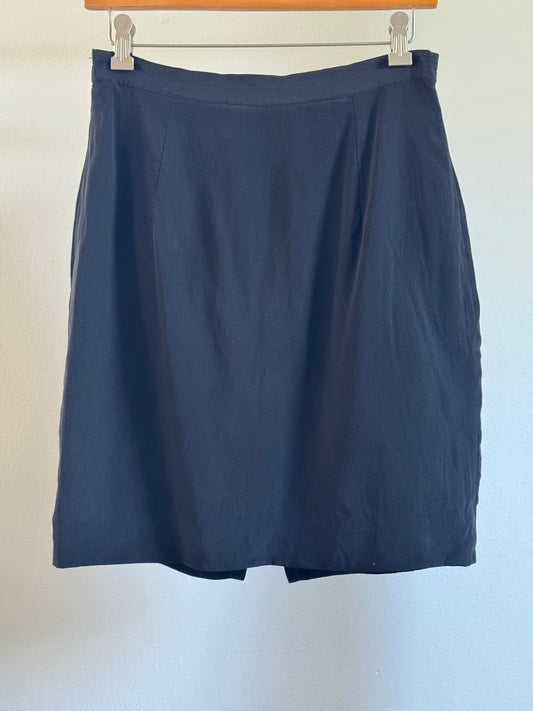 Vintage Silk Mini Skirt in Black