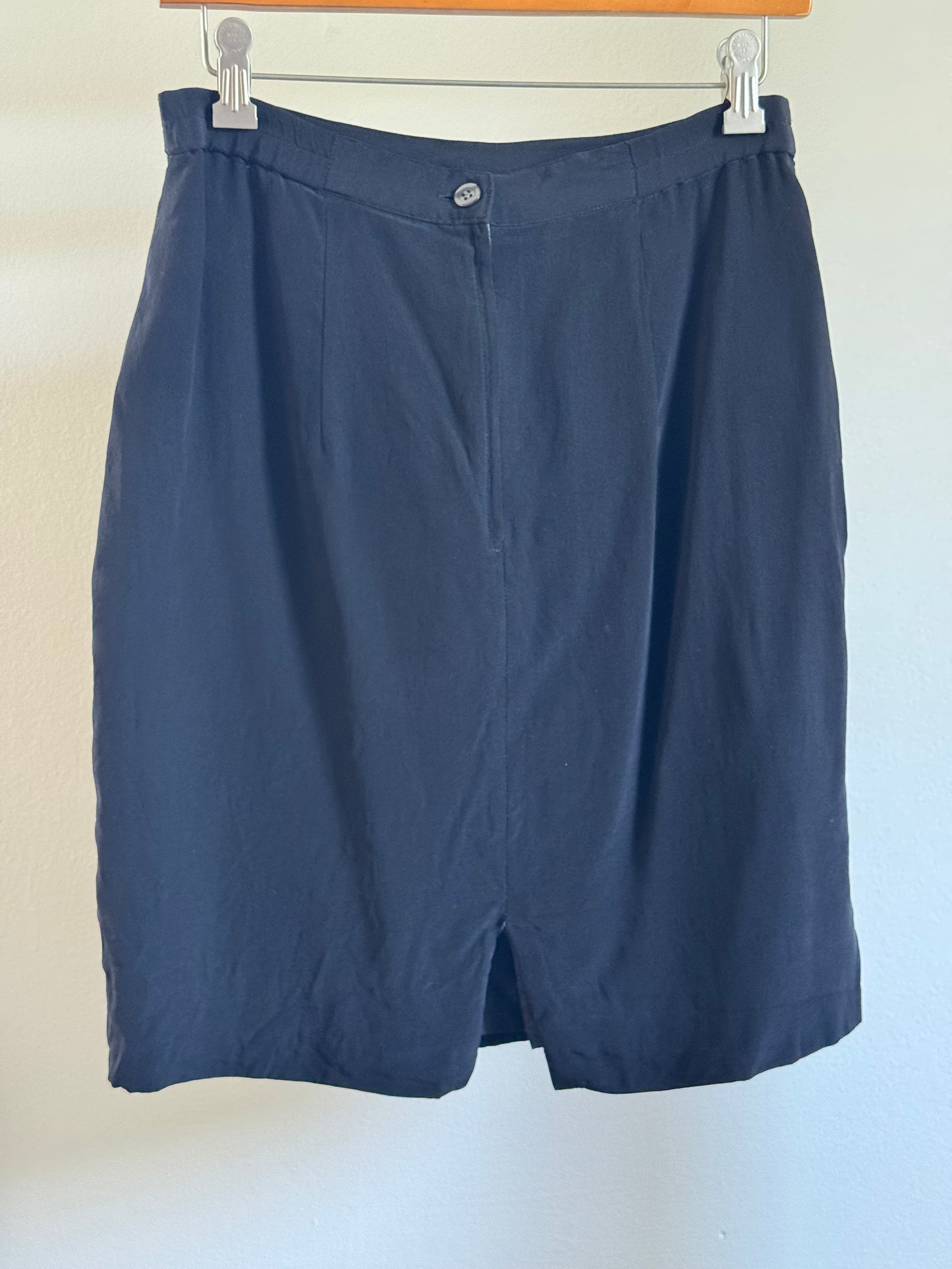 Vintage Silk Mini Skirt in Black