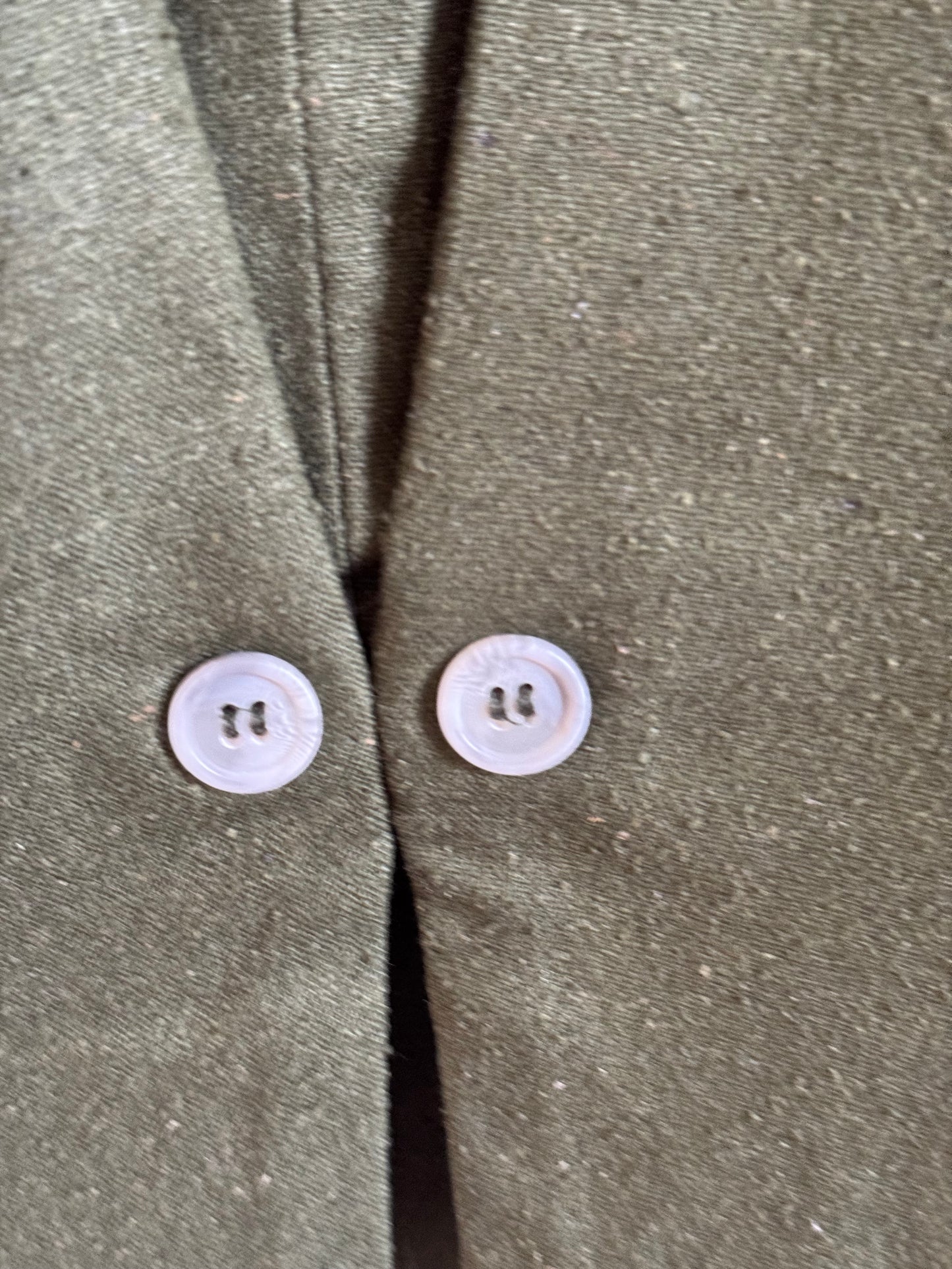 Vintage Silk Cropped Blazer in Dark Green