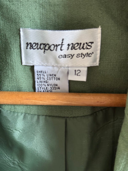 Vintage Newport News Cotton/Linen Blazer in Green
