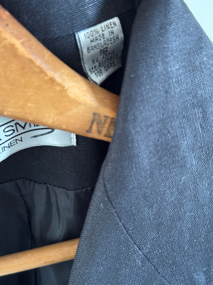 Vintage Amanda Smith Linen Blazer in Black