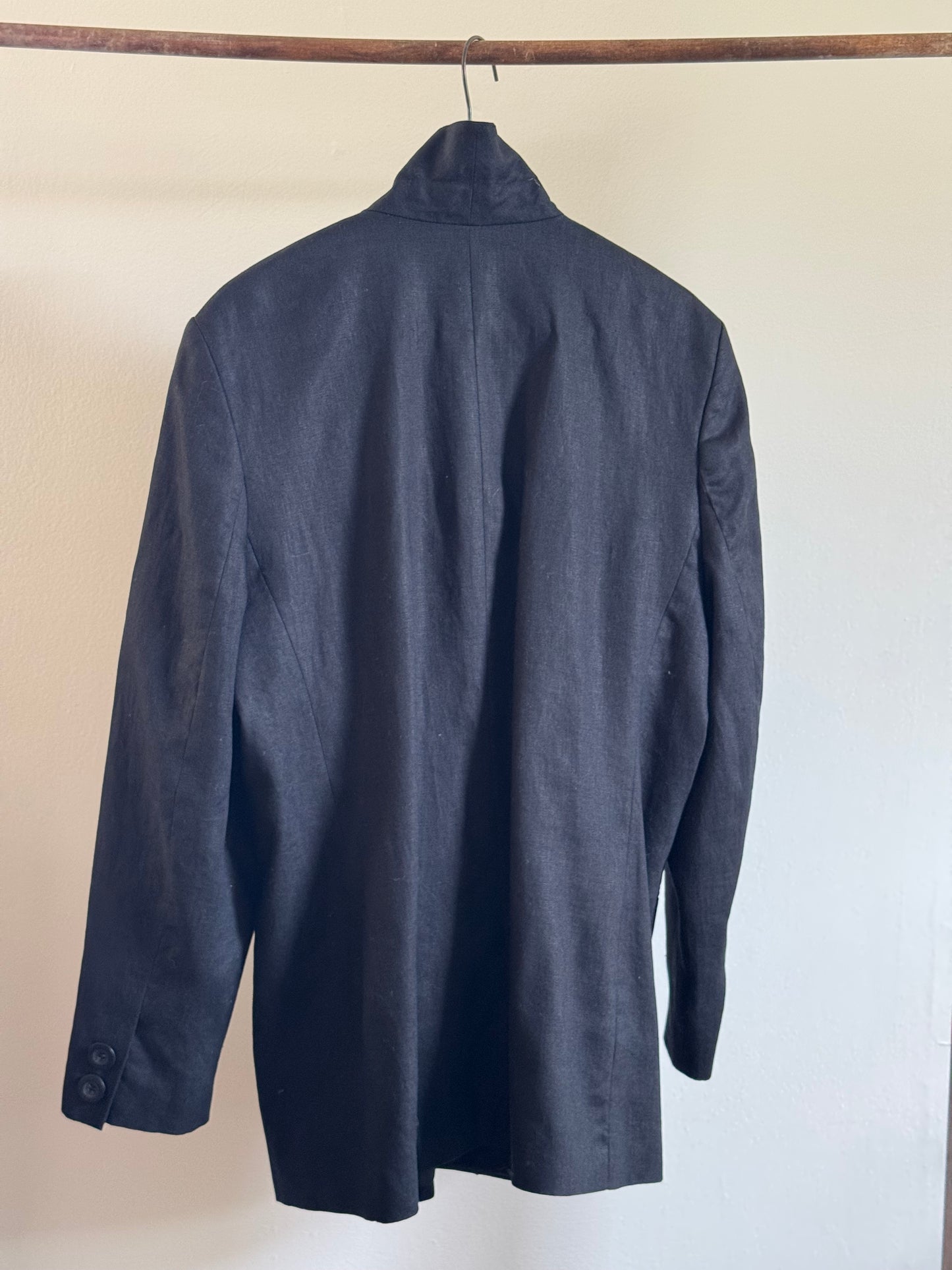 Vintage Amanda Smith Linen Blazer in Black