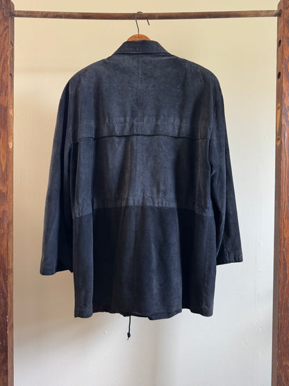 Vintage Danier Drawstring Leather Jacket in Faded Black