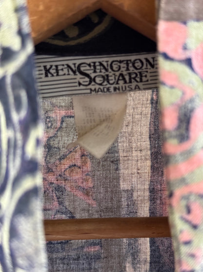 Vintage Kensington Square Short Sleeve Rayon Button Down