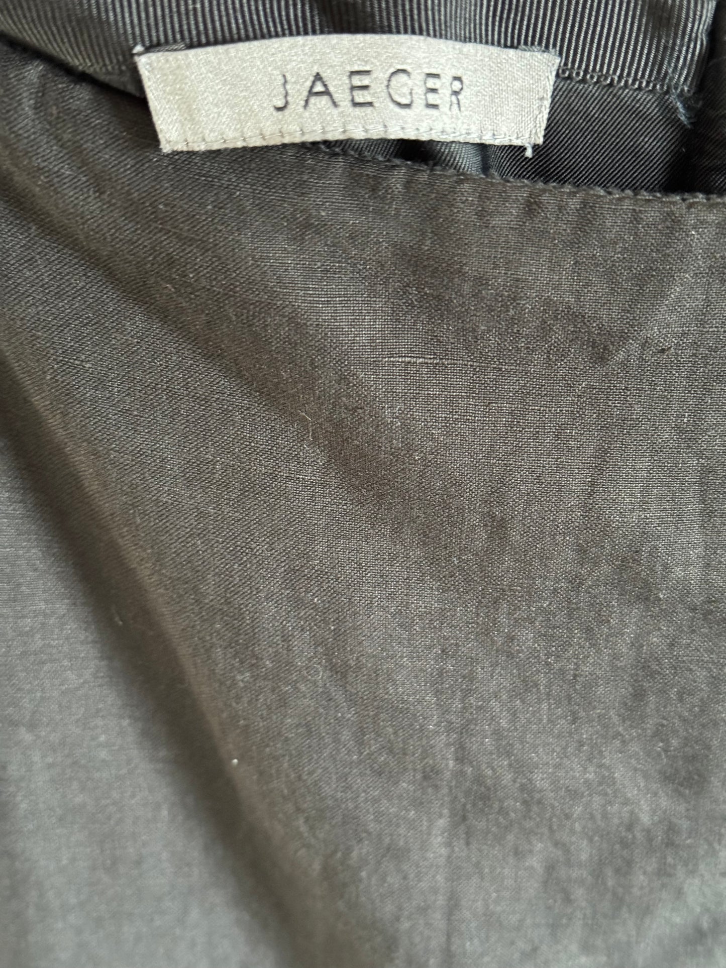 Reclaimed Jaeger Silk/Linen Long Straight Skirt in Black