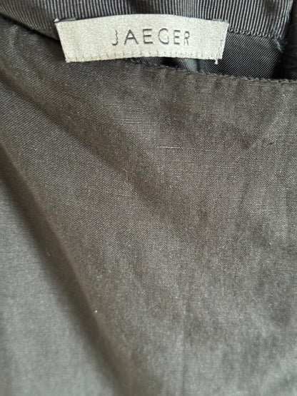 Reclaimed Jaeger Silk/Linen Long Straight Skirt in Black