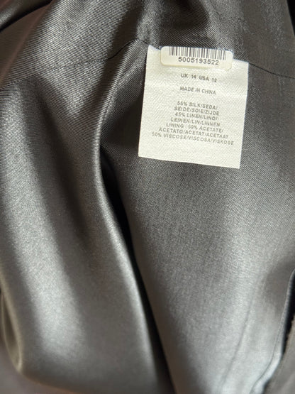 Reclaimed Jaeger Silk/Linen Long Straight Skirt in Black