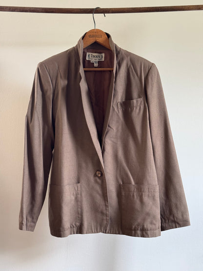 Vintage Raw Silk Blazer in Walnut