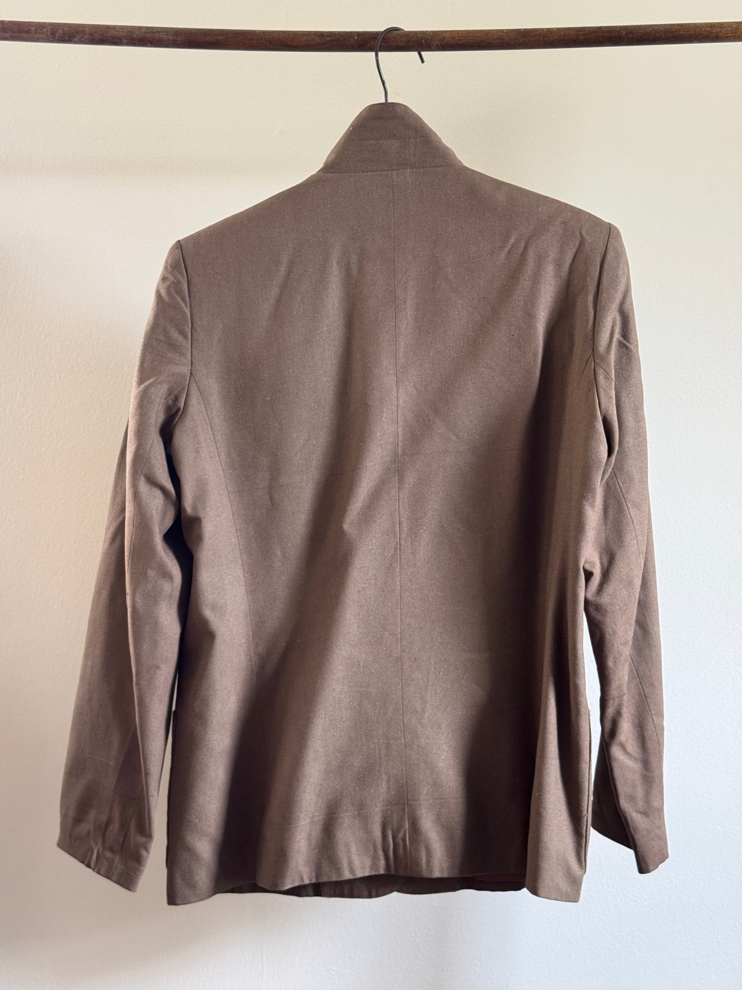 Vintage Raw Silk Blazer in Walnut