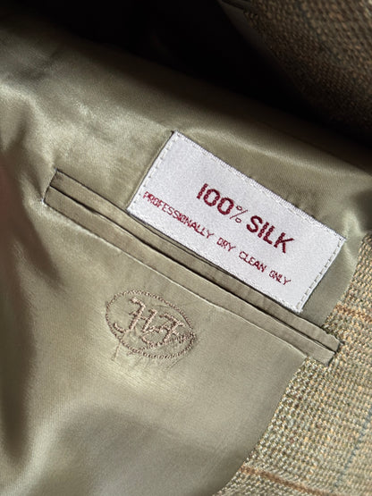 Vintage Silk Plaid Sport Coat in Thyme