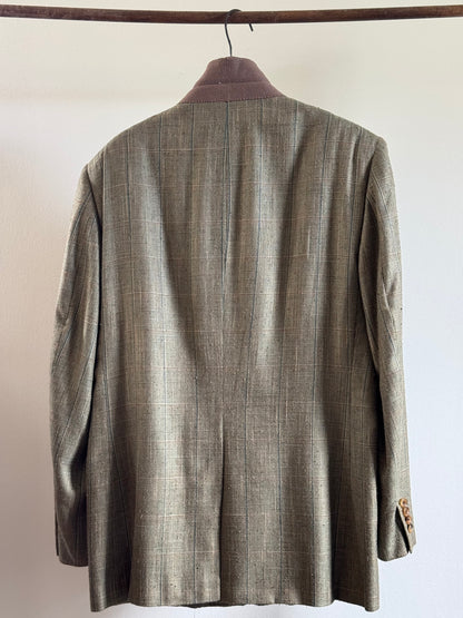 Vintage Silk Plaid Sport Coat in Thyme