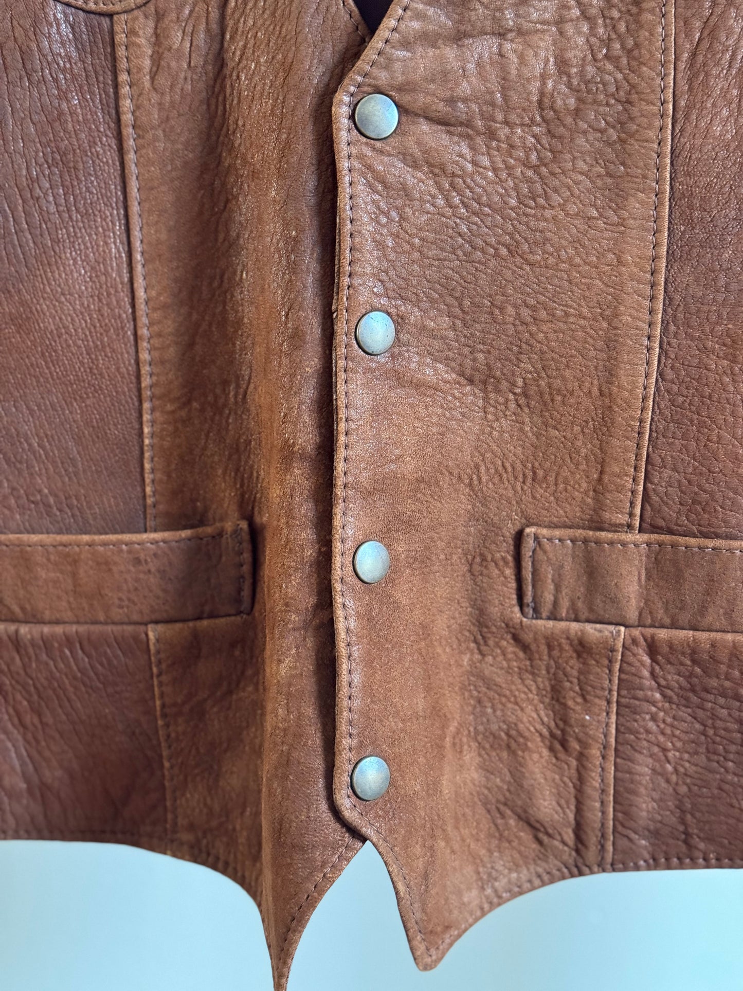 Vintage Leather Vest in Chestnut