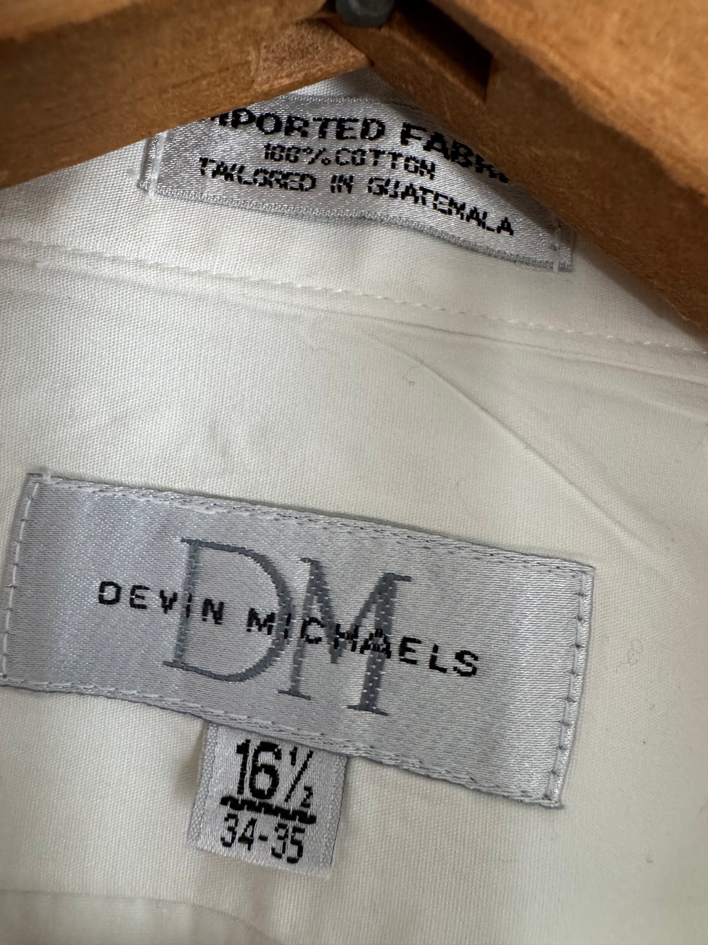 Devin Michaels Cotton Tuxedo Shirt in White